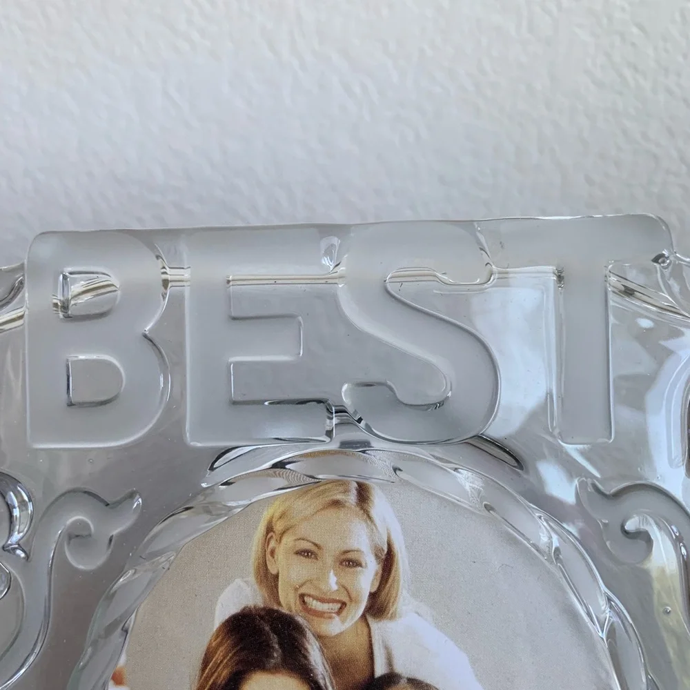 GORHAM Sentimental Traditions Picture Frame Crystal Best Friends Oval Opening